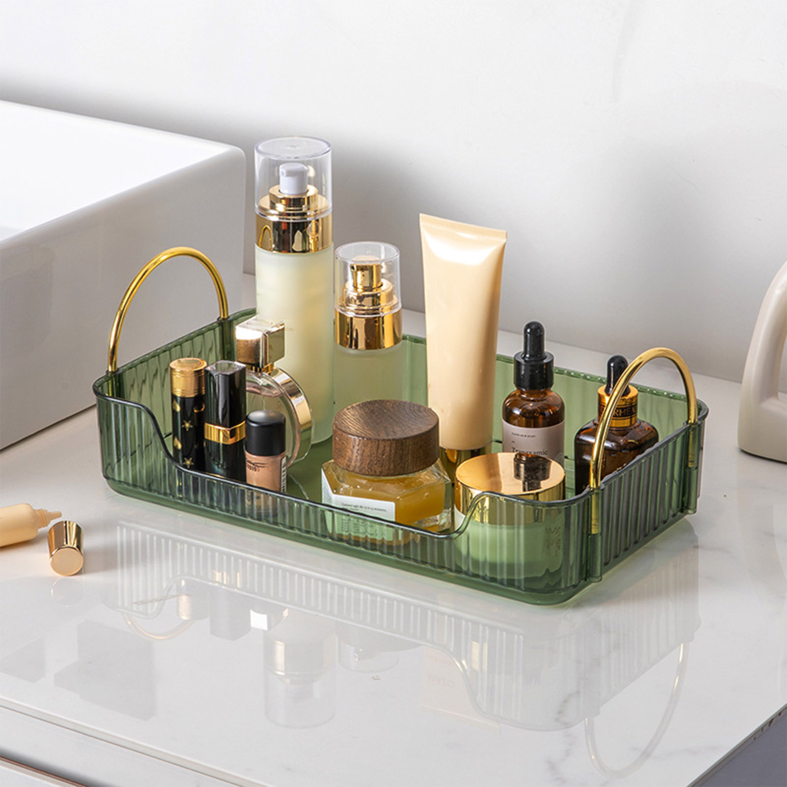 Women Accessories Organizer - バスルームオーガナイザーラックライト高級アクリル収納ホルダー、ジュエリー、化粧品、スキンケア、ヘアアクセサリー、家庭用収納ボックス