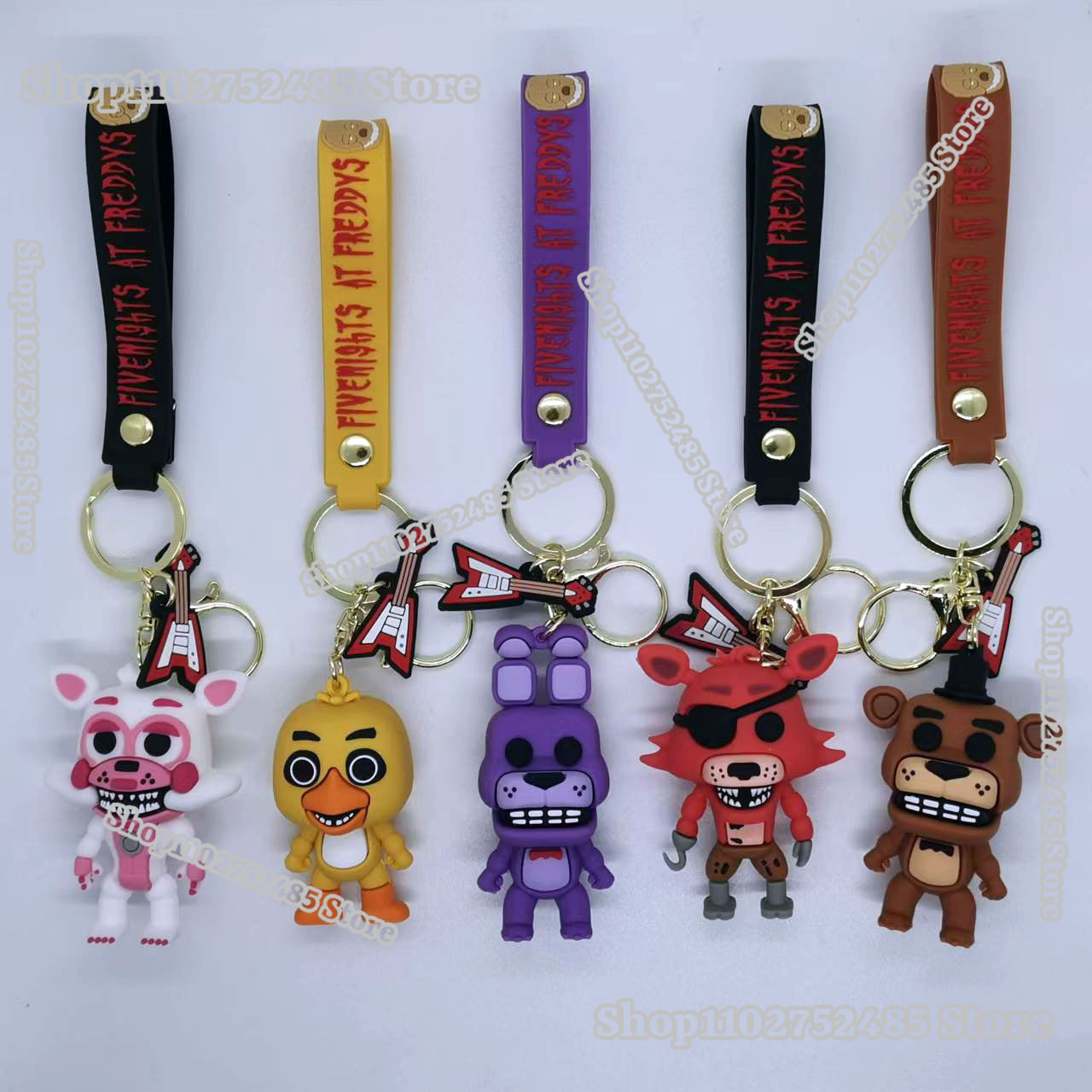 Women'S Key Accessories - 5 個漫画アニメ FNAF フィギュアキーホルダー恐ろしい人形フレディキーリング学生飾り男性女性車のキーチェーンリング装飾おもちゃ