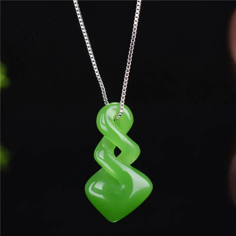 Women Accessories Dropshipping - 天然Hetian翡翠グリーンカラーペンダントファッションアクセサリー手彫りの男性と女性の幸運のお守りギフト