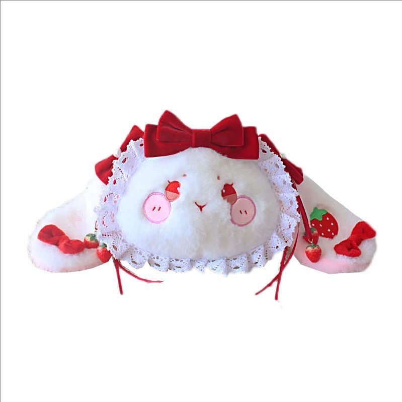 Women'S Ear Accessories - ロリータ 大容量 ソフトガール イチゴウサギ パールチェーン ドロップ耳ウサギ