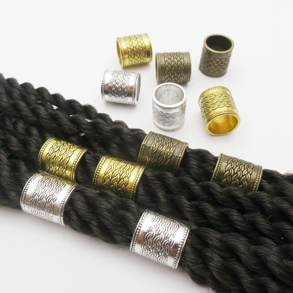 Women'S Viking Accessories - 10 ピース/パックビッグ大穴合金バイキングヘアドレッドドレッドひげビーズチューブ女性男性ヘアアクセサリー
