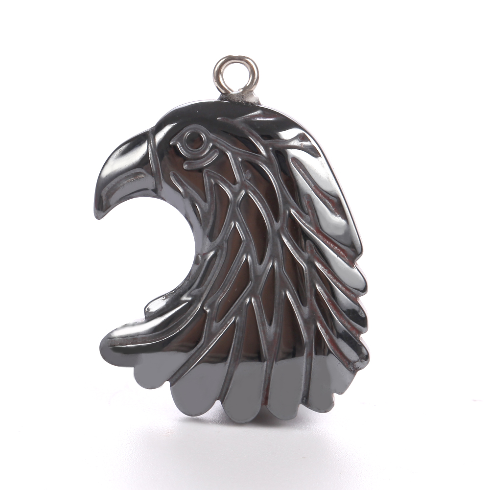 Women'S Eagles Accessories - 自然イーグルヘマタイト石骨ペンダントビーズチャーム金属 30 × 25 × 5