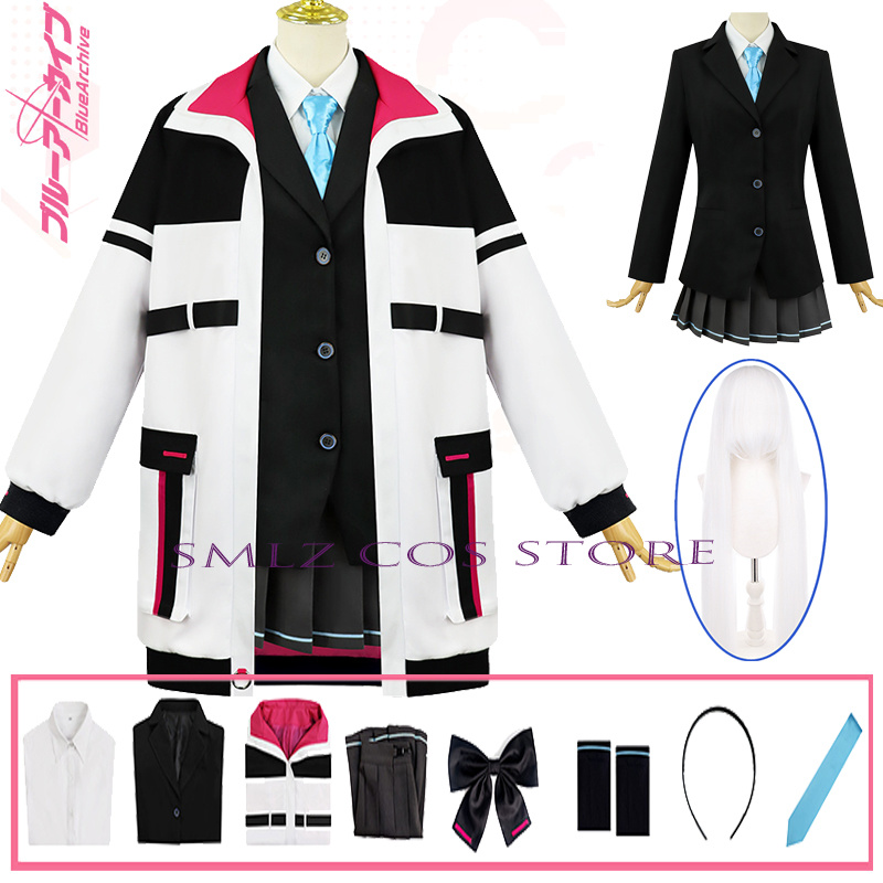 Women'S Key Accessories - ケイコスプレアニメゲームブルーアーカイブ衣装女性キーコートスカート制服小道具ウィッグセットパーティー遊び衣装女性服