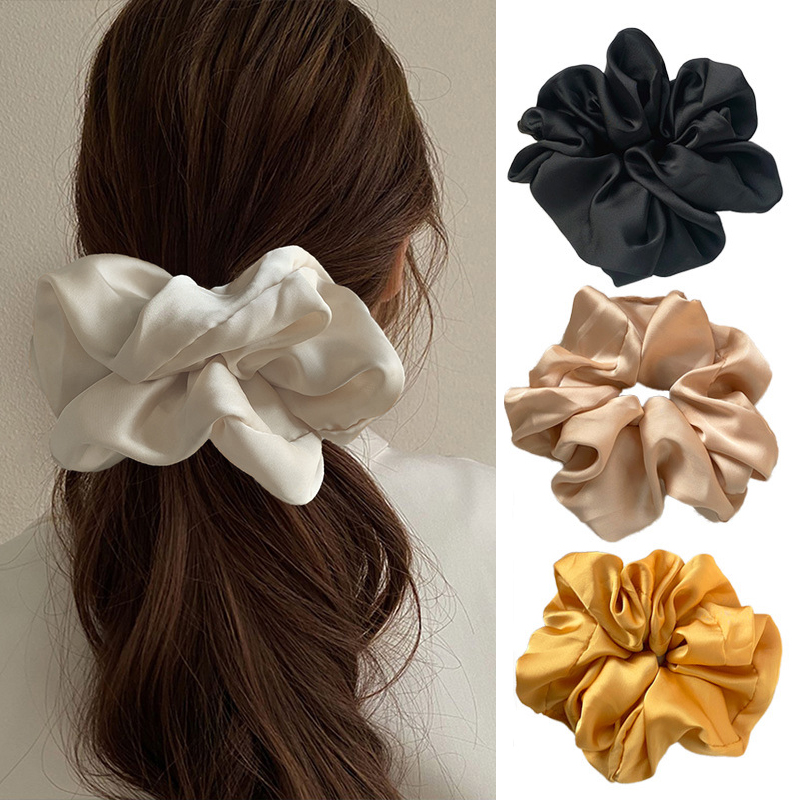Hair Tie Velvet - 女の子と女性のためのシルクオーガンザのヘアバンド,女の子のための大きな無地のヘアバンド,ポニーテールホルダー,ヘアタイ,卸売アクセサリー