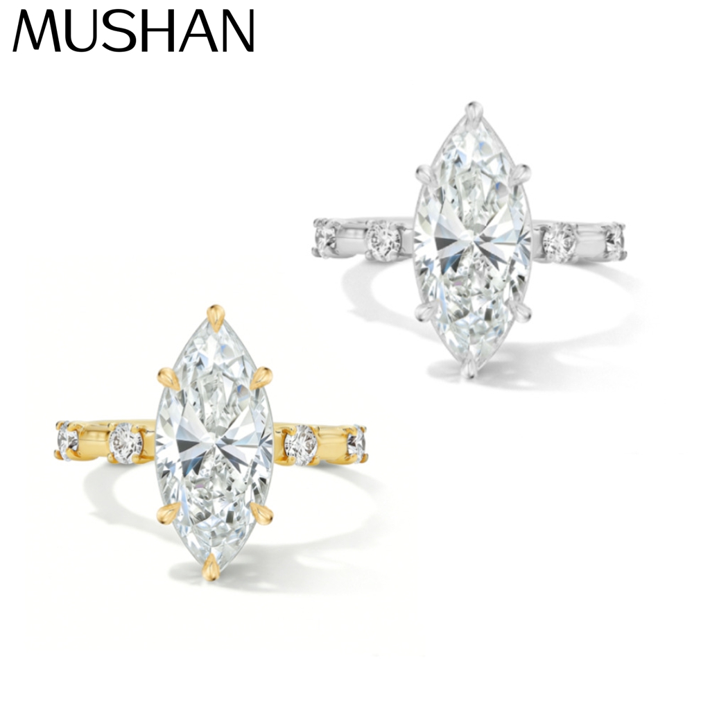 Women Accessories Dropshipping - MUSHAN カスタムジュエリー 925 スターリングシルバーリングモアッサナイト D カラー