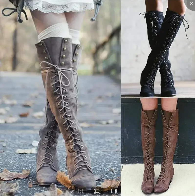 Women'S Viking Accessories - 中世衣装騎士ブーツバイキングコスプレ Larp 靴 Pu レザー戦士女性コスプレファンシーブーツカーニバルパーティースチームパンク