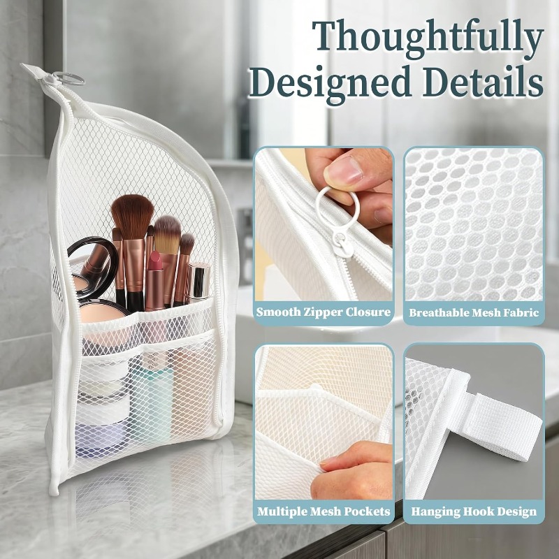 メッシュトイレタリーバッグ 通気性 速乾性 縦型歯ブラシホル - Women Accessories Organizer のレビューと価格