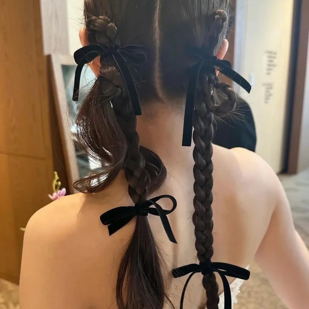 2個入り ファッション ブラックベルベットリボンヘアゴム 女 - Hair Tie Velvet のレビューと価格