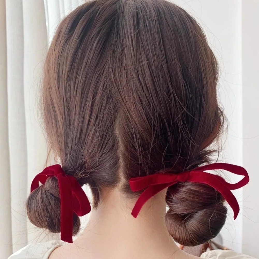 2個入り ファッション ブラックベルベットリボンヘアゴム 女 - Hair Tie Velvet のレビューと価格
