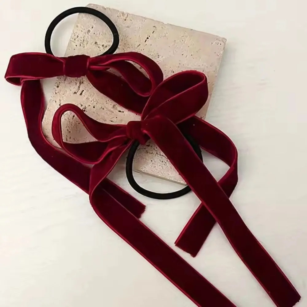 2個入り ファッション ブラックベルベットリボンヘアゴム 女 - Hair Tie Velvet のレビューと価格