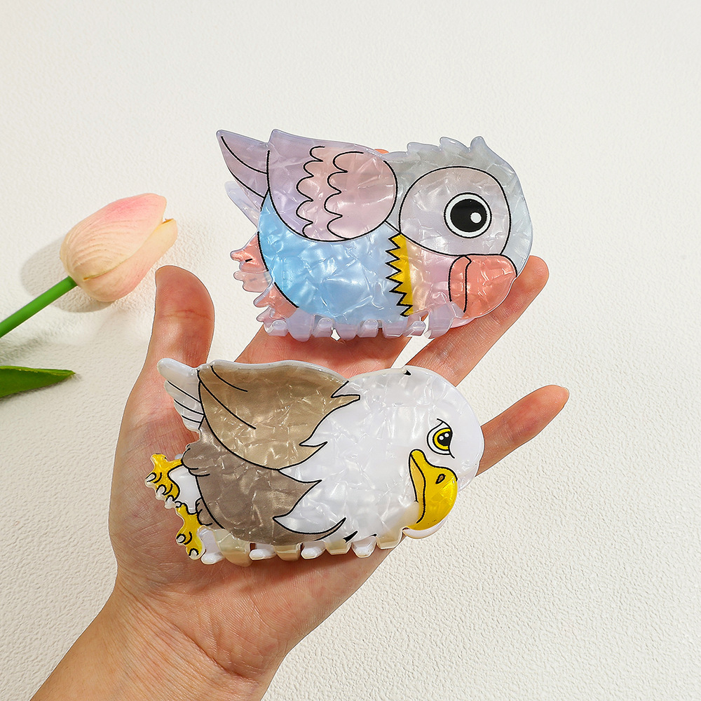 かわいい漫画の鳥アクリルヘアクリップかわいいオウムフクロウイ - Women'S Eagles Accessories のレビューと価格