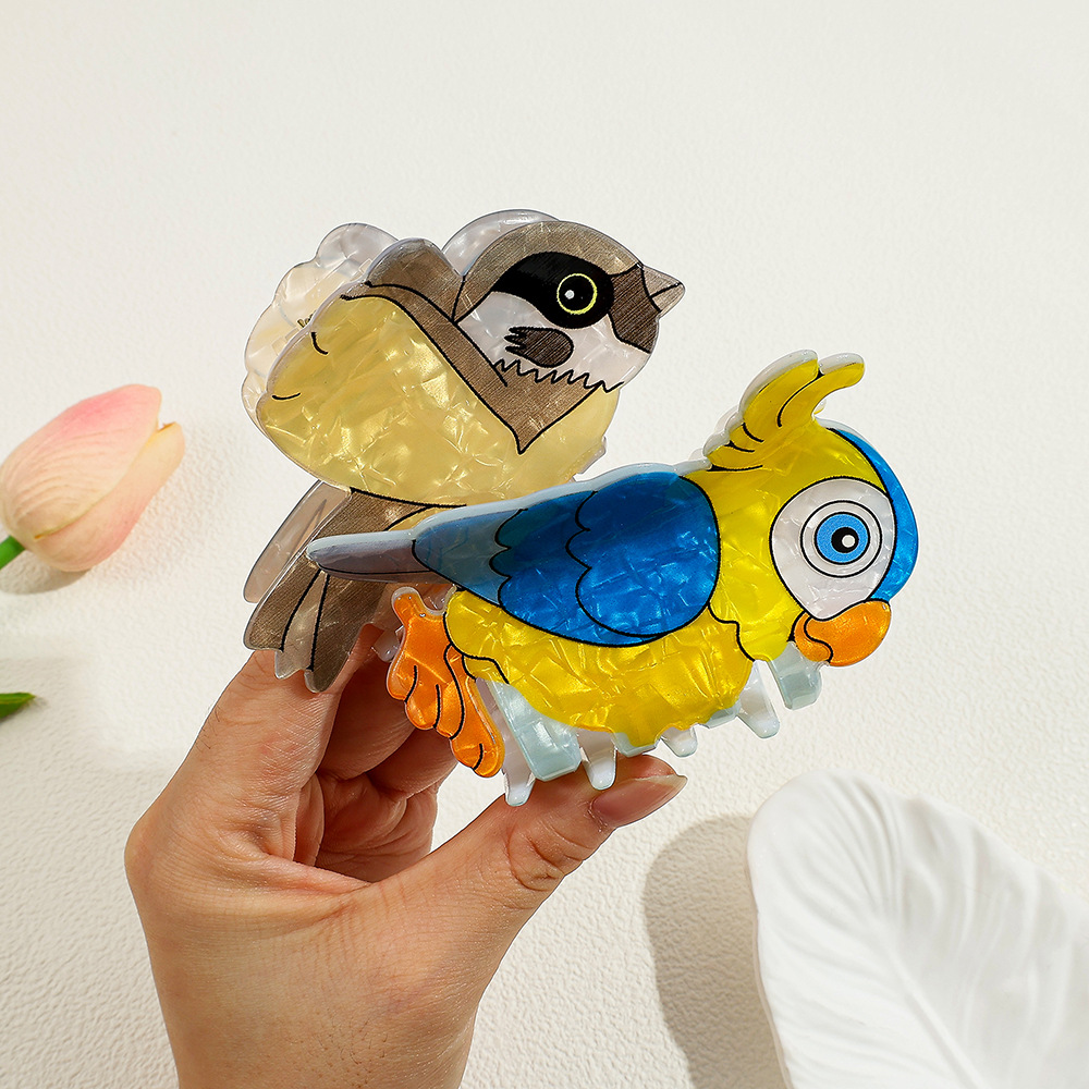 かわいい漫画の鳥アクリルヘアクリップかわいいオウムフクロウイ - Women'S Eagles Accessories のレビューと価格