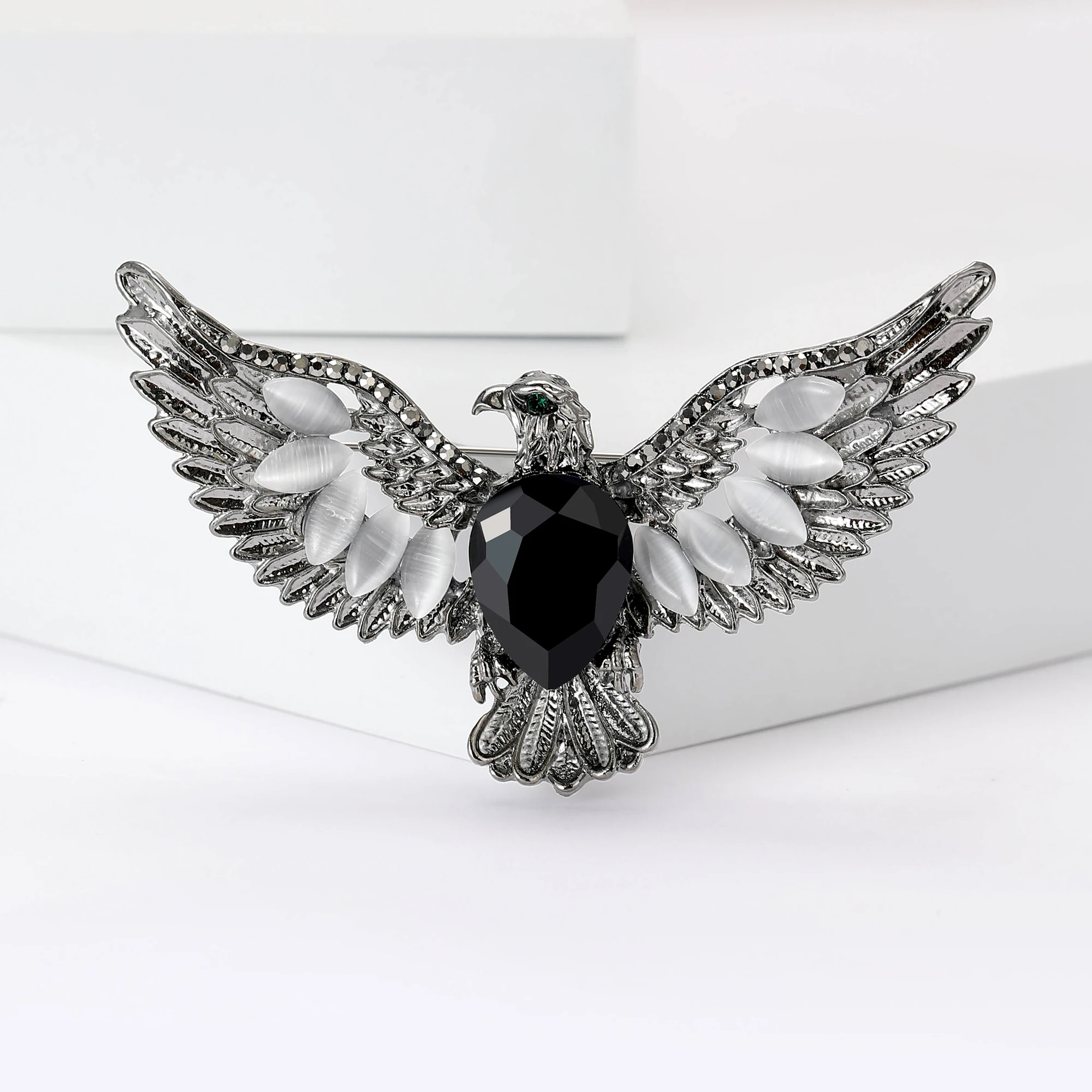 エナメルイーグルブローチ女性ユニセックスラインストーン動物鳥 - Women'S Accessories Categories のレビューと価格