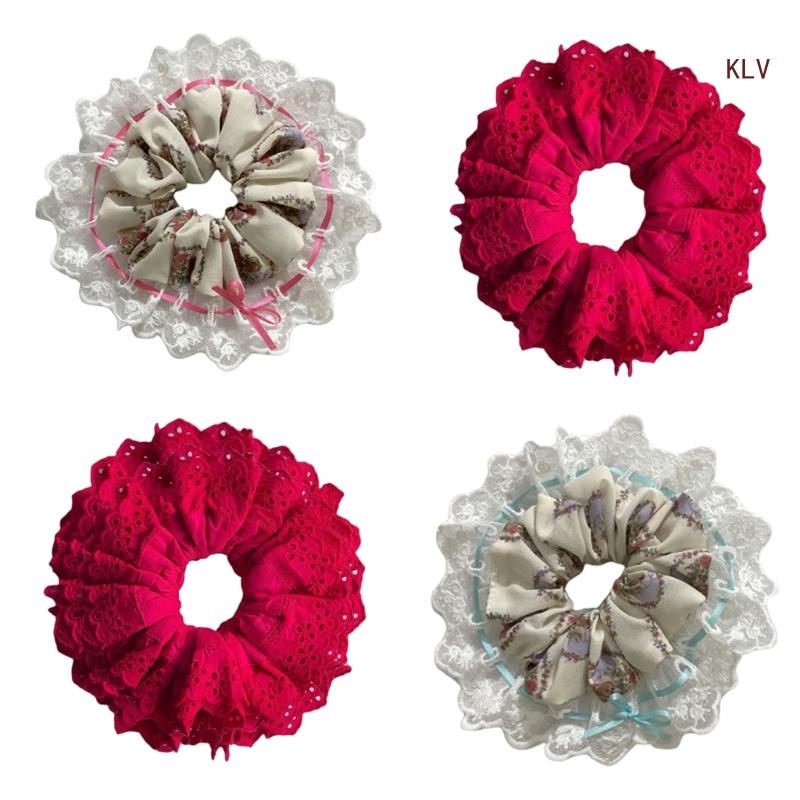 レース シュシュ 弾性ヘアバンド ヘアゴム ポニーテール ヘ - Hair Tie Velvet のレビューと価格