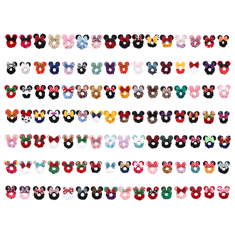 1pc マウス耳ヘアシュシュベルベットヘアバンド女の子のため - Hair Tie Velvet のレビューと価格