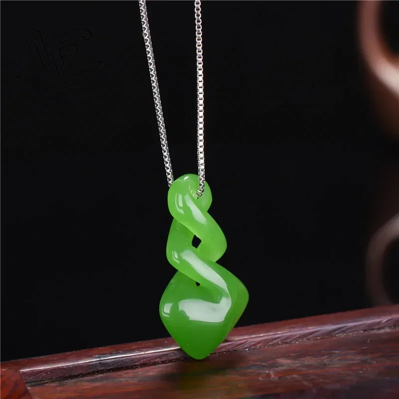 天然Hetian翡翠グリーンカラーペンダントファッションアク - Women Accessories Dropshipping のレビューと価格