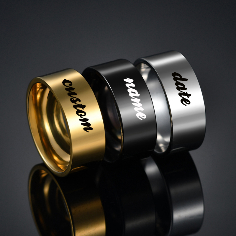 Atoztide 4/6/8ミリメートルパーソナライズ彫刻名 - Wrap Ring Gold のレビューと価格