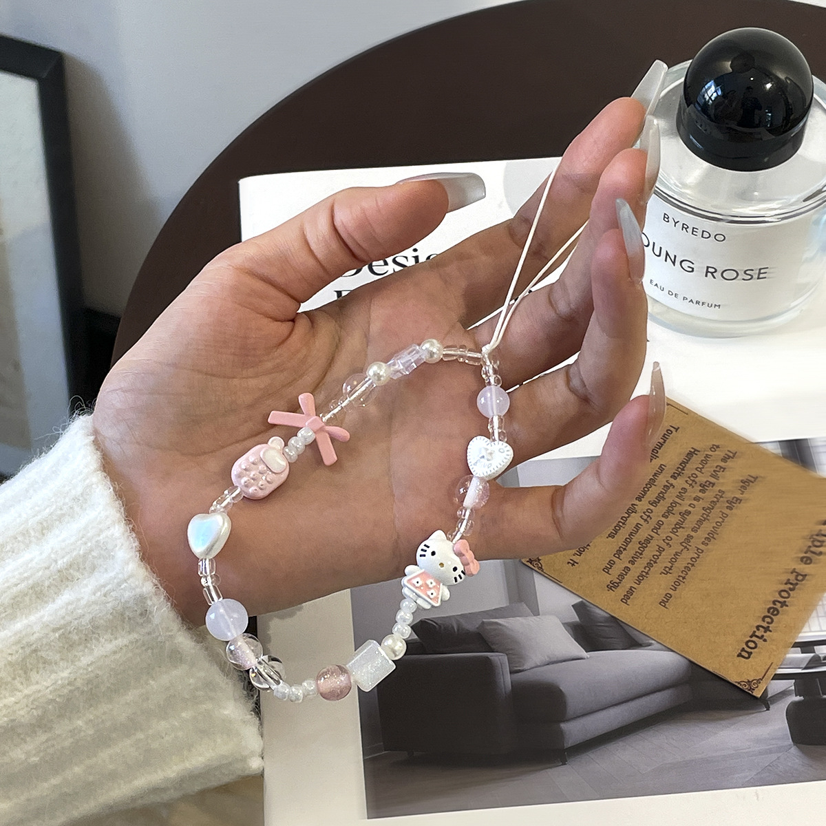 インス風可愛いハローキティ紛失防止ビーズ付きスマホストラップ - Women'S Key Accessories のレビューと価格