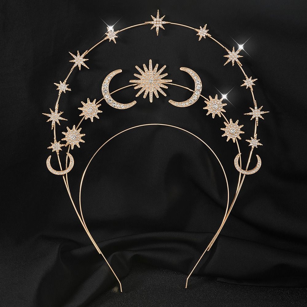 ゴールドシルバークリスタルスターヘアバンド六芒星ダイヤモンド - Wrap Ring Gold のレビューと価格