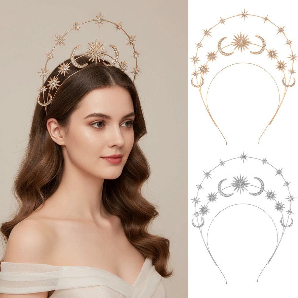 ゴールドシルバークリスタルスターヘアバンド六芒星ダイヤモンド - Wrap Ring Gold のレビューと価格