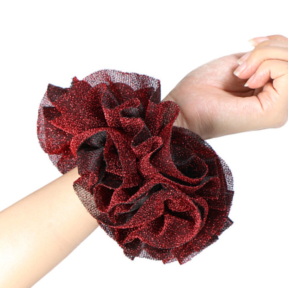 真新しいヘッドウェア オーバーサイズ シュシュ 布製アート  - Hair Tie Velvet のレビューと価格