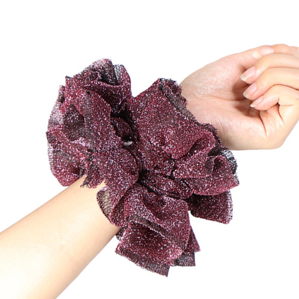 真新しいヘッドウェア オーバーサイズ シュシュ 布製アート  - Hair Tie Velvet のレビューと価格