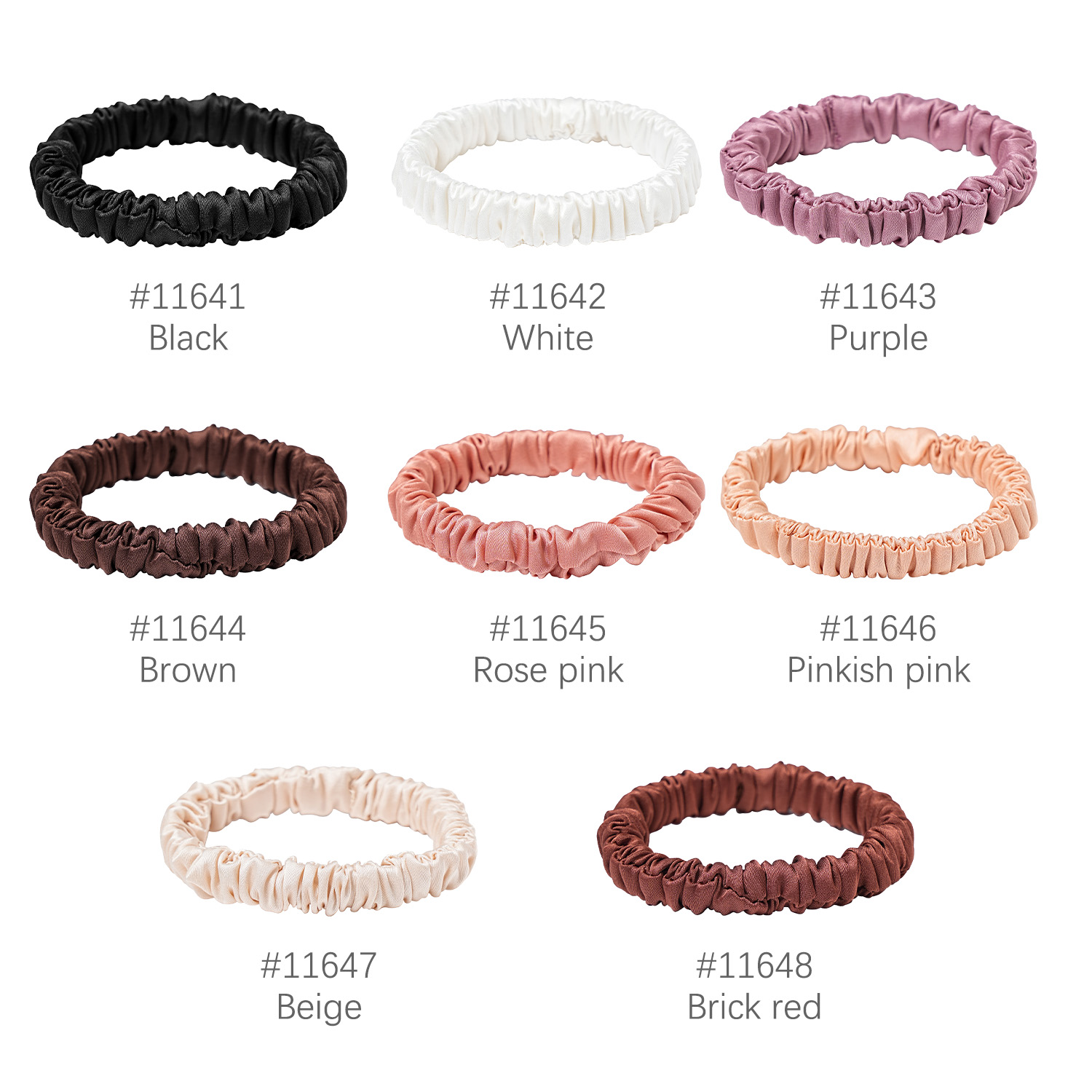 8 ピース/セット 100% 純粋な桑シルクヘアシュシュ 1 - Hair Tie Velvet のレビューと価格