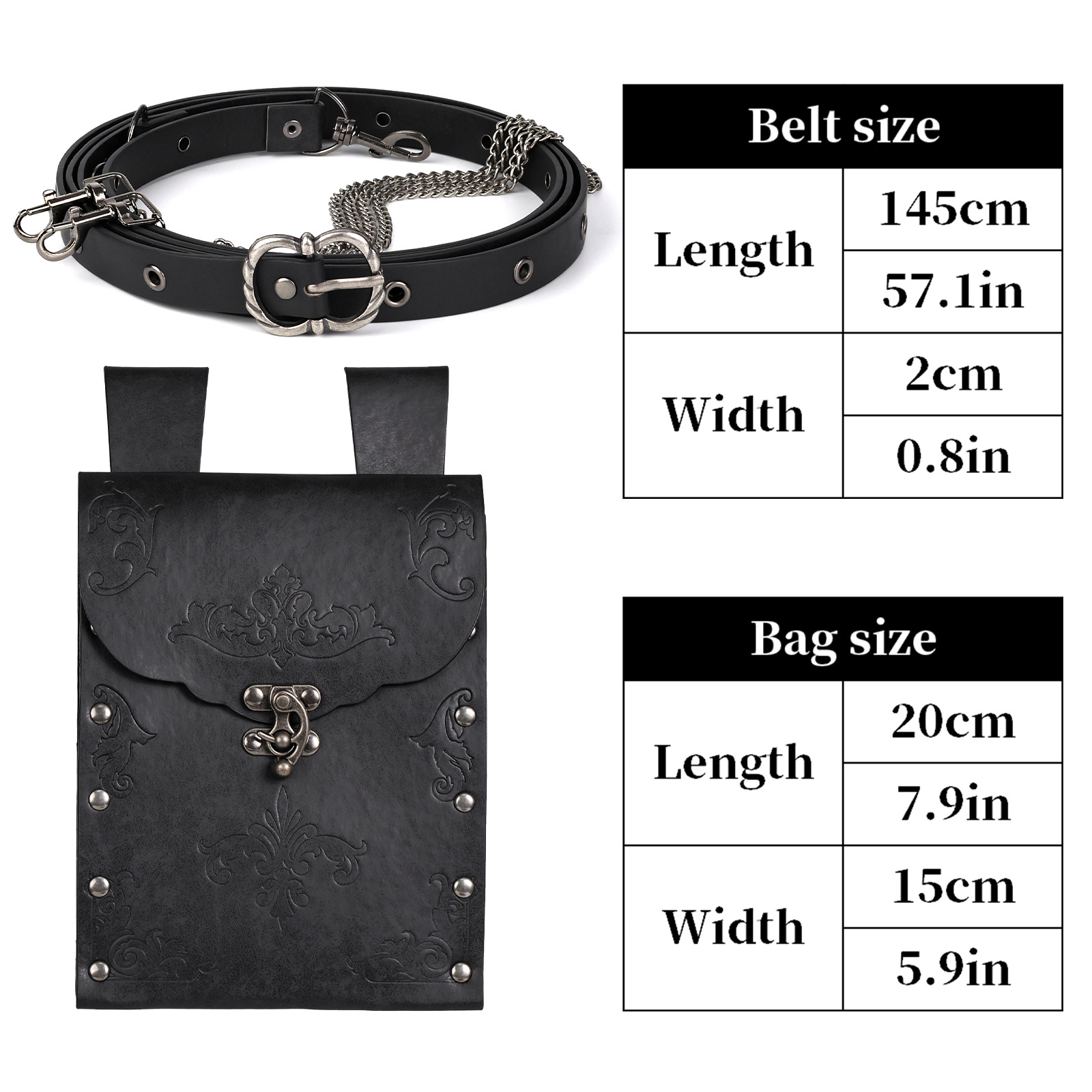 スチームパンク中世バイキングポーチバッグベルト財布付きルネッ - Women'S Viking Accessories のレビューと価格