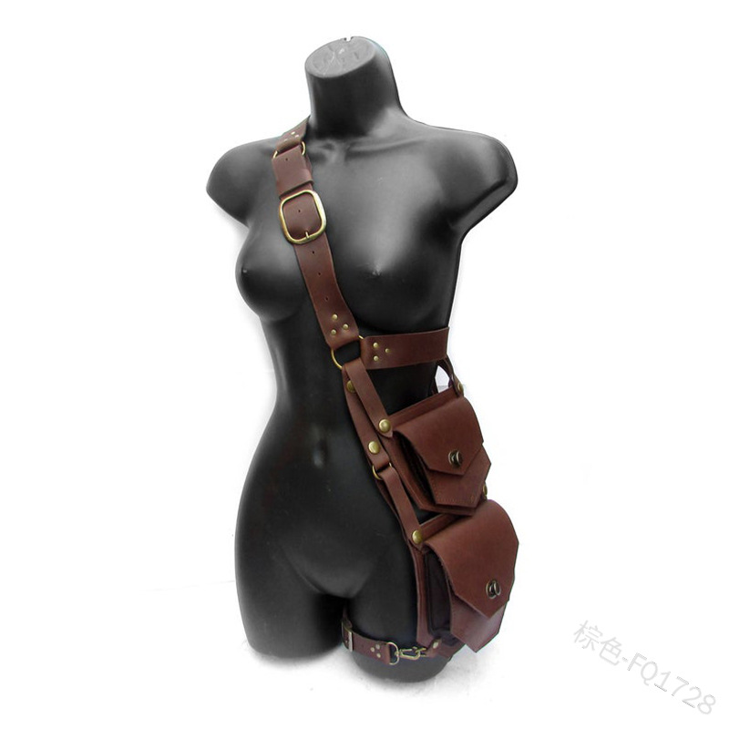 中世ポーチバッグベルト革サドル財布男性女性スチームパンクバイ - Women'S Viking Accessories のレビューと価格