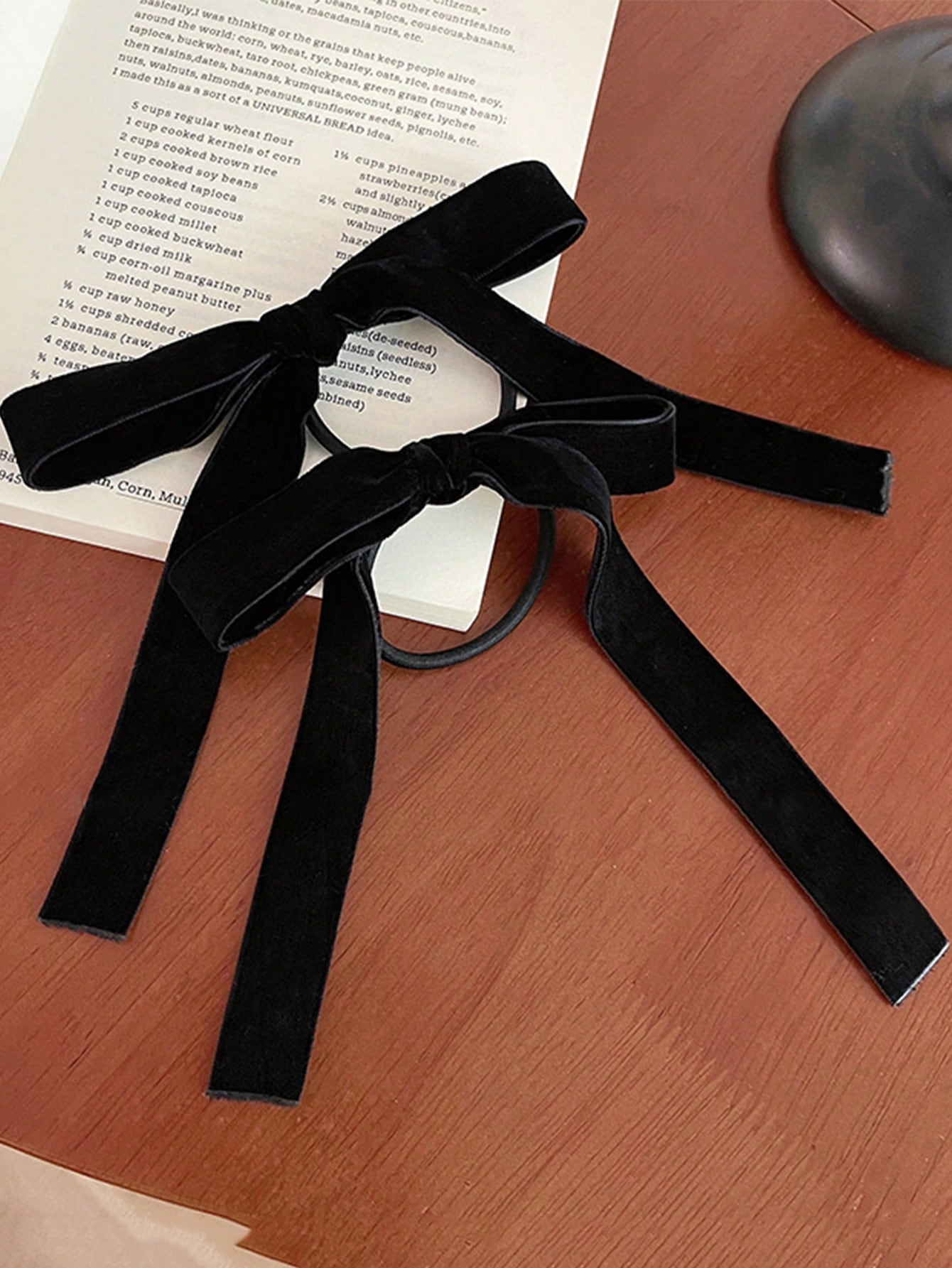2/8 個ファッションブラックベルベットリボンヘアネクタイ女 - Hair Tie Velvet のレビューと価格
