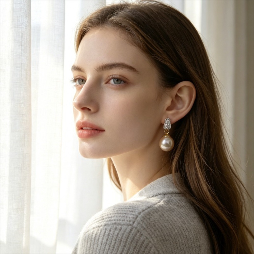 1組のライトラグジュアリーなチューリップ型のフェイクパールイ - Women'S Affordable Accessories のレビューと価格