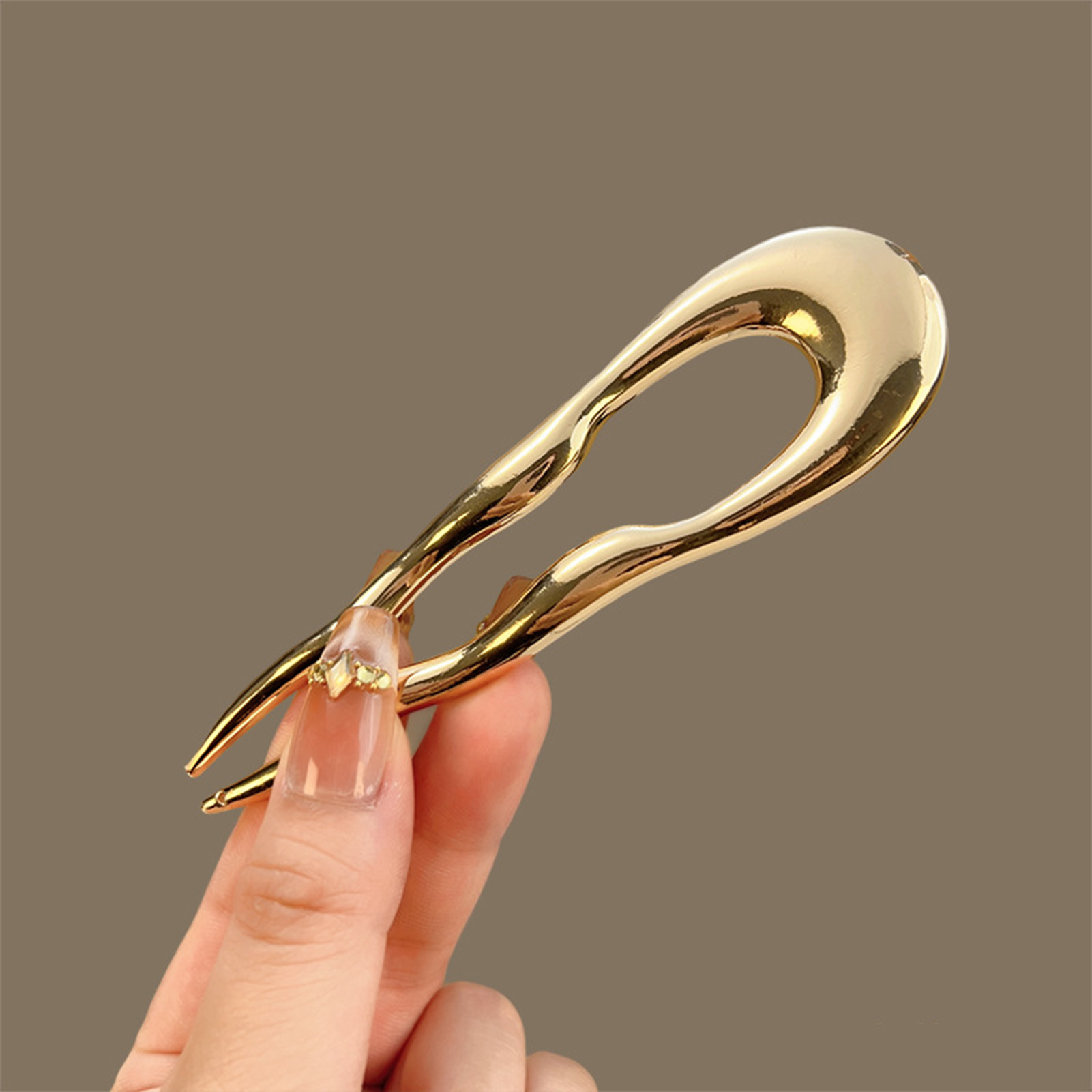 シンプルな金属合金ヘアピン U 字型気質ツイストダブルヘアク - Women Accessories On Sale のレビューと価格