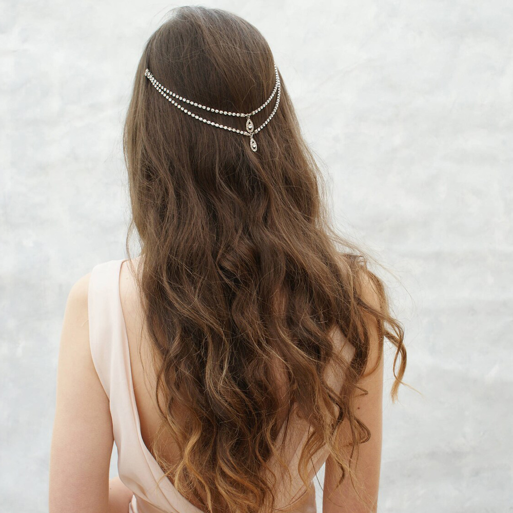 女性のための豪華な結婚式のヘアコームチェーン,水滴,自由奔放 - Women Accessories Dropshipping のレビューと価格