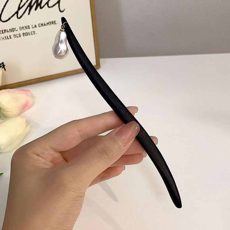 ヴィンテージ中国風の木製花ヘアスティックパールヘアピンジュエ - Pearl Hair Pin のレビューと価格