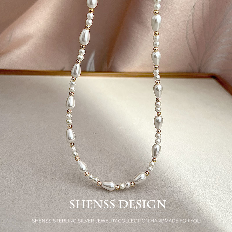 エレガントなイミテーションパールウォータードロップネックレス - Women Accessories Dropshipping のレビューと価格