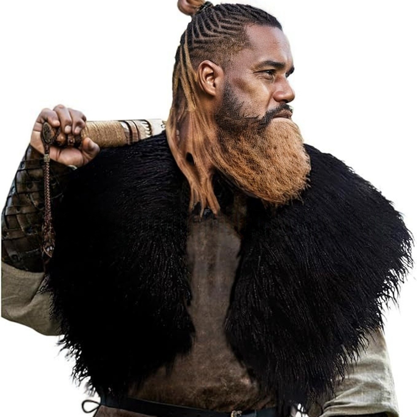 毛皮の首輪冬服キング戦士マントバイキング毛皮ショール中世戦士 - Women'S Viking Accessories のレビューと価格
