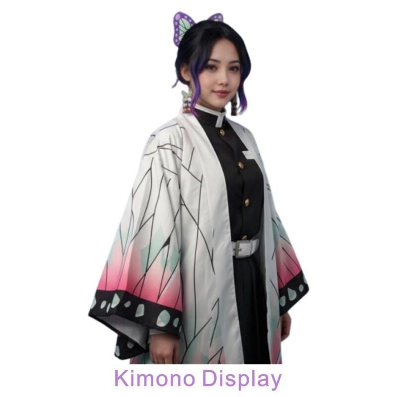 夏日本のアニメ胡蝶しのぶコスプレ衣装女性のための蝶プリントビ - Women Accessories On Sale のレビューと価格