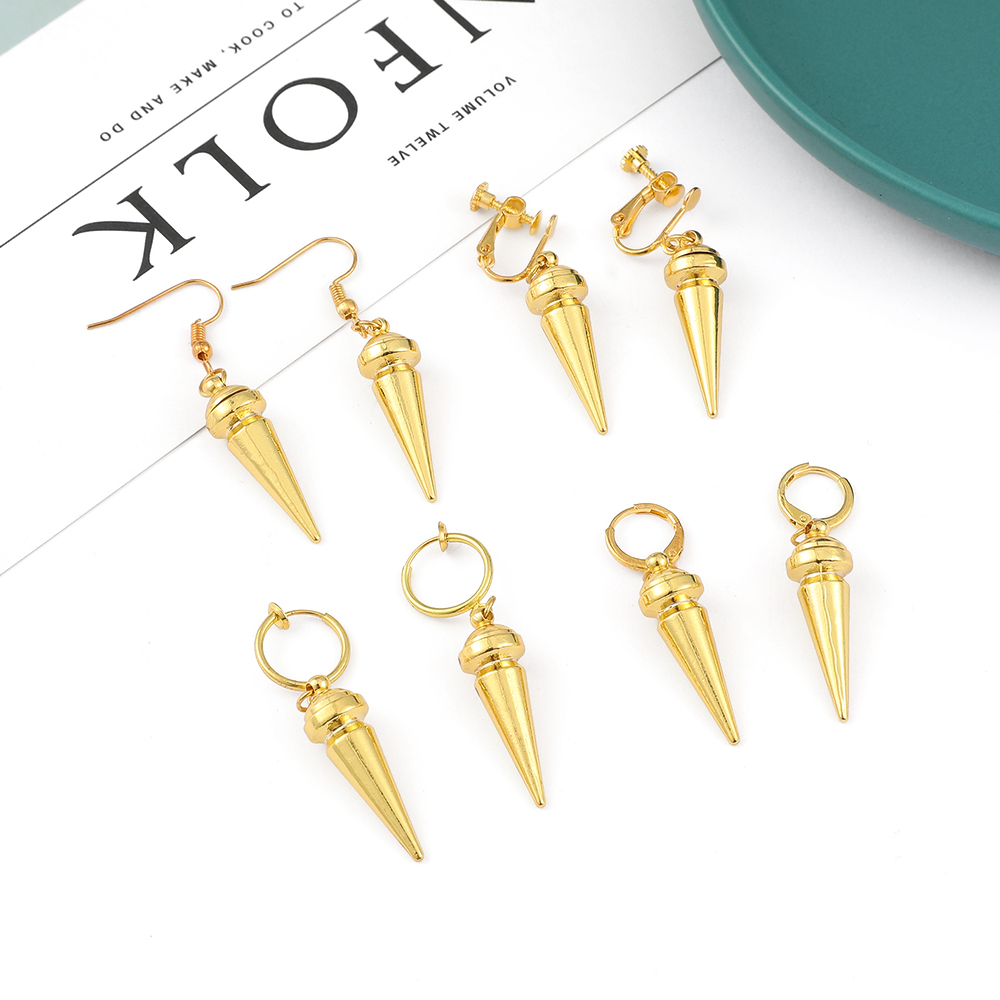 ファッションアニメゴールデンカラー千枚通し針ミニマリストイヤ - Women'S Ear Accessories のレビューと価格