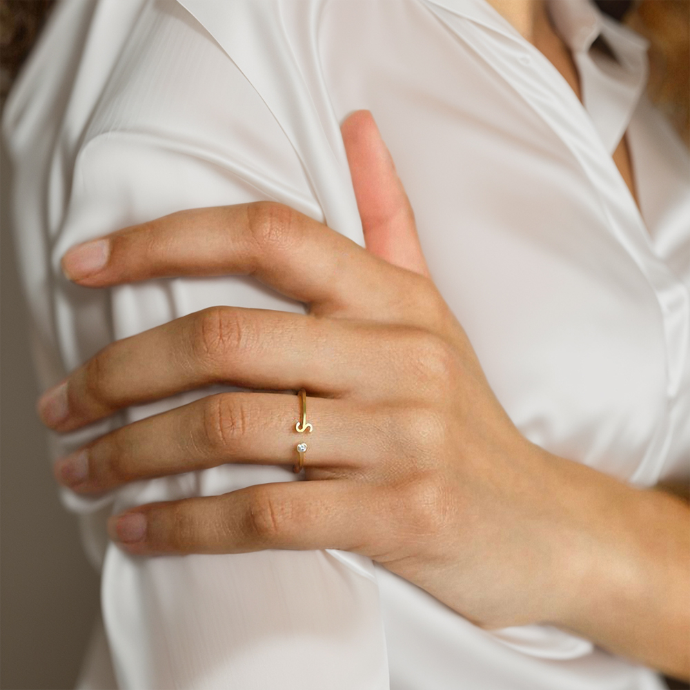 EMancoカスタムオープンエンドリング カラフルな誕生石イ - Wrap Ring Gold のレビューと価格
