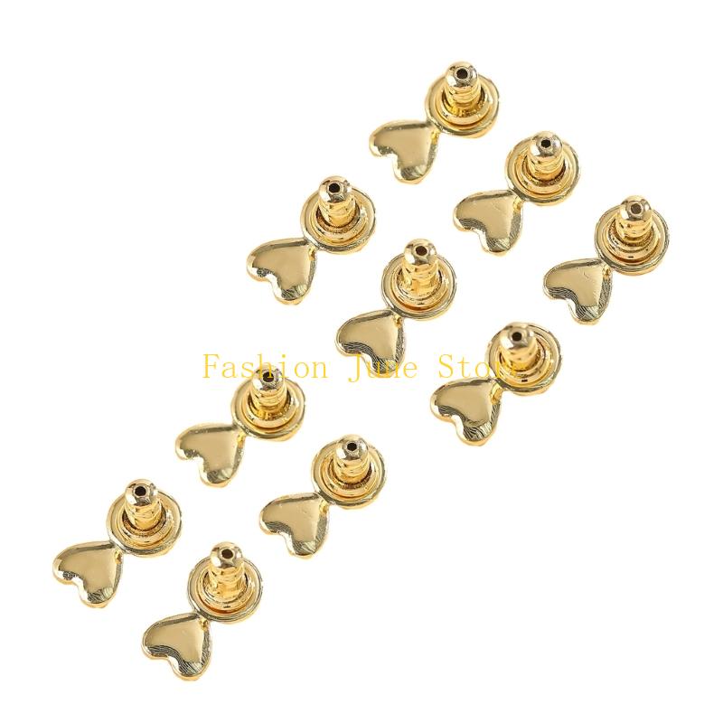 N5KA銅合金非スライップイヤリングバックハートデザイン長続 - Women'S Ear Accessories のレビューと価格