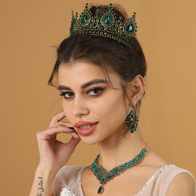 女性のためのクラウンクリスタルクラウン,グリーンクラウン,バ - Women Accessories Dropshipping のレビューと価格