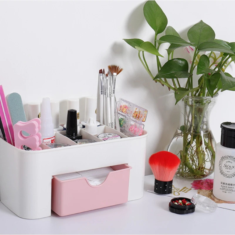 ネイルアートオーガナイザーデスクトップ引き出し化粧品収納ボッ - Women Accessories Organizer のレビューと価格