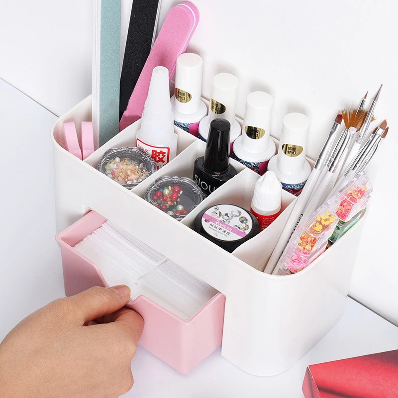 ネイルアートオーガナイザーデスクトップ引き出し化粧品収納ボッ - Women Accessories Organizer のレビューと価格