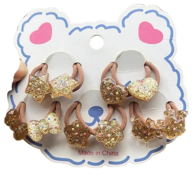 女の子のための光沢のあるゴールドの弾性ヘアバンド、子供のため - Wrap Ring Gold のレビューと価格