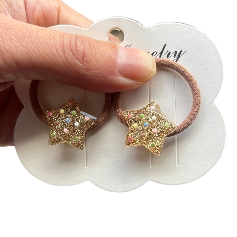 女の子のための光沢のあるゴールドの弾性ヘアバンド、子供のため - Wrap Ring Gold のレビューと価格