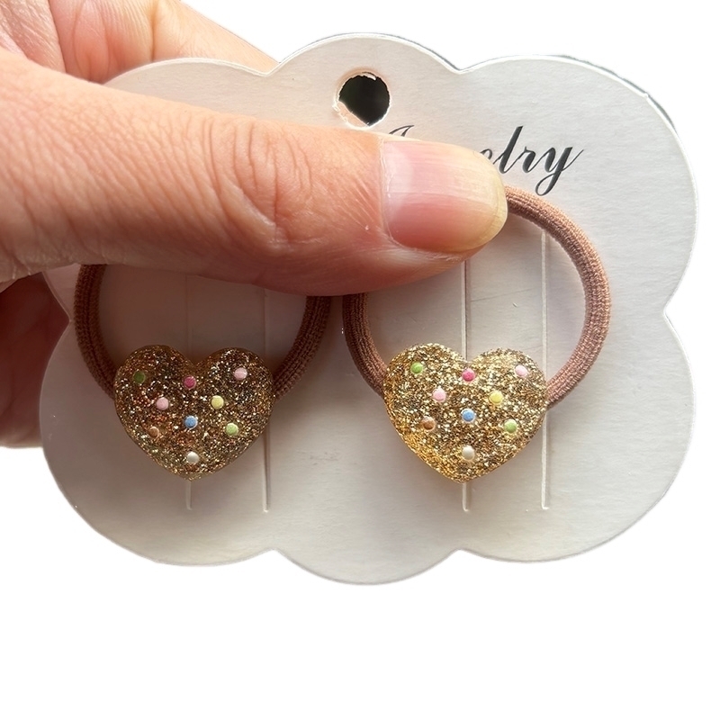 女の子のための光沢のあるゴールドの弾性ヘアバンド、子供のため - Wrap Ring Gold のレビューと価格