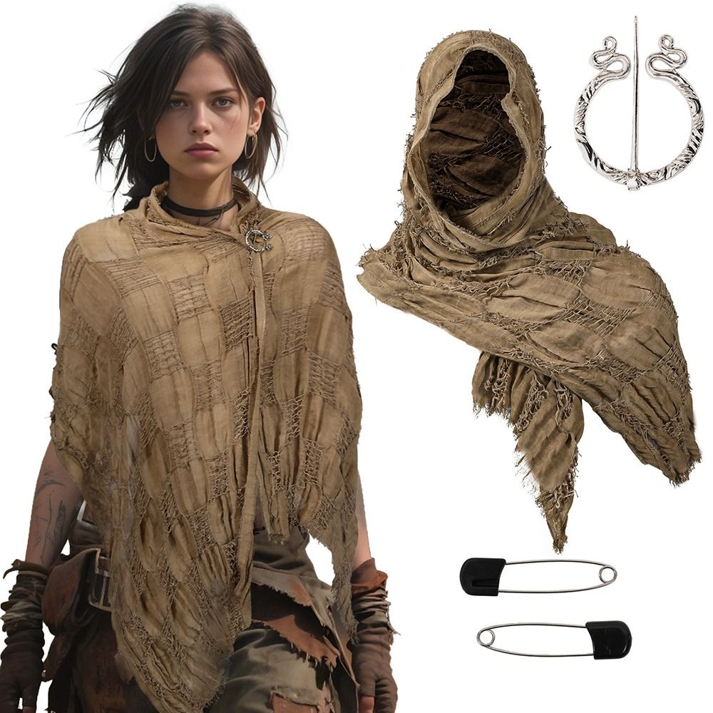 ファッション中世スタイル中世のマント、バイキングブローチ付き - Women'S Viking Accessories のレビューと価格