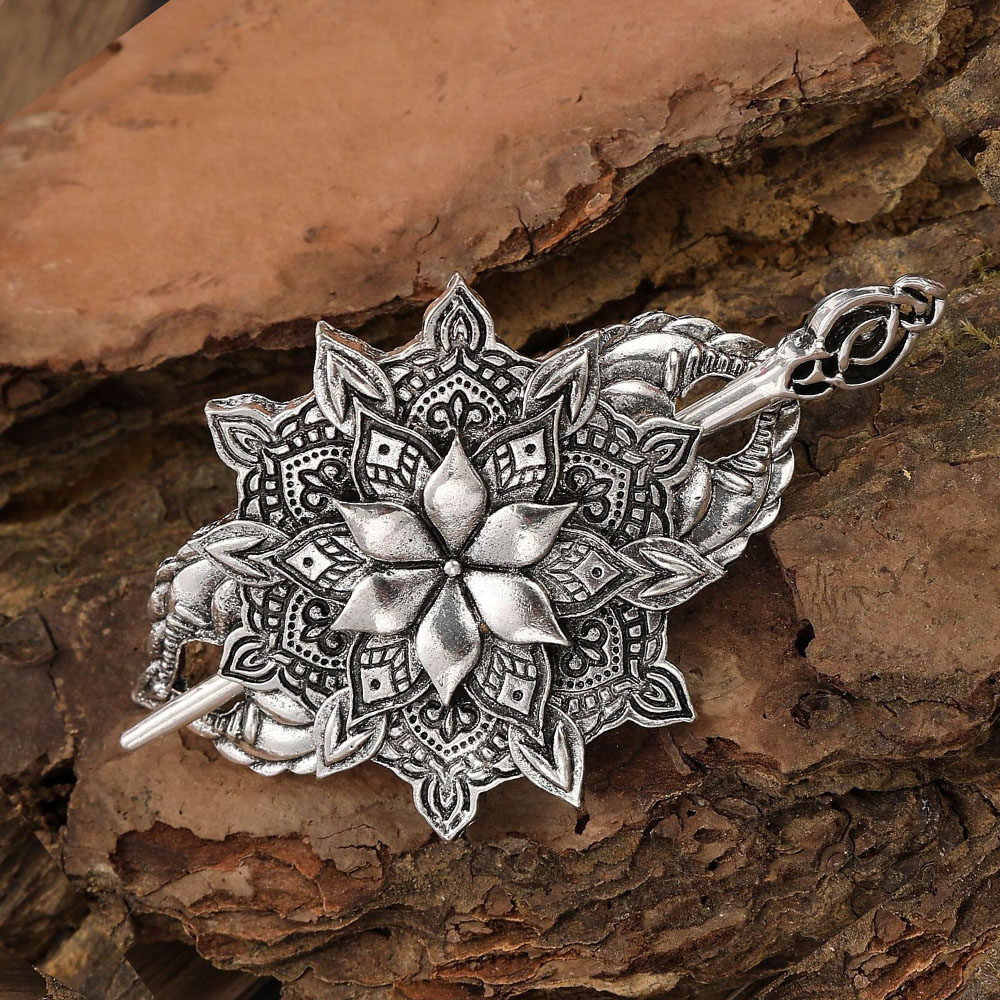 1pc スカンジナビアレトロ人気の花ヘアピンノームコアケルト - Women'S Viking Accessories のレビューと価格